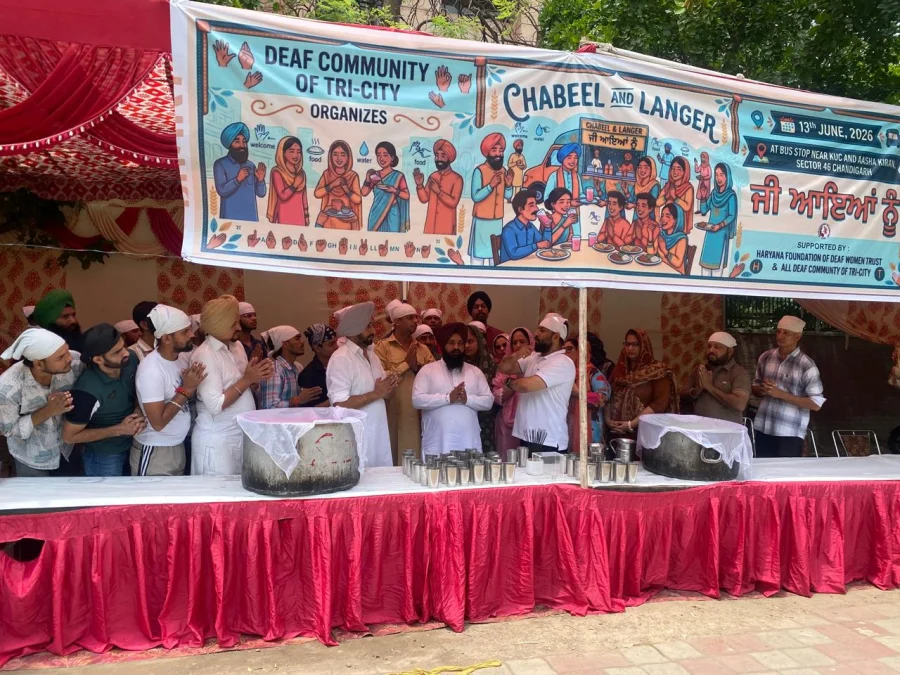 Deaf Community of Tricity Organizes Langar Seva and Chabeel for Public.