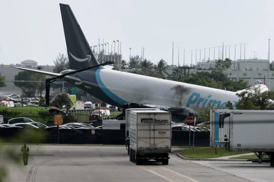 Amazon Plane Crash Miami Airport Runway Fire