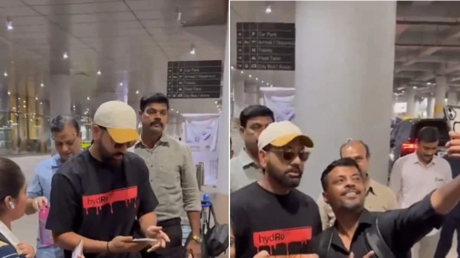 Rohit Sharma Phone Drop Video Goes Viral at Mumbai Airport